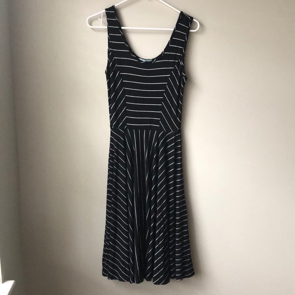 Maurices black with white striped scoop neck dress - Picture 1 of 6